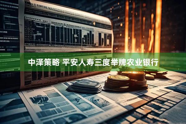 中泽策略 平安人寿三度举牌农业银行