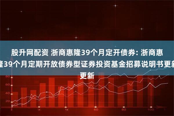 股升网配资 浙商惠隆39个月定开债券: 浙商惠隆39个月定期开放债券型证券投资基金招募说明书更新