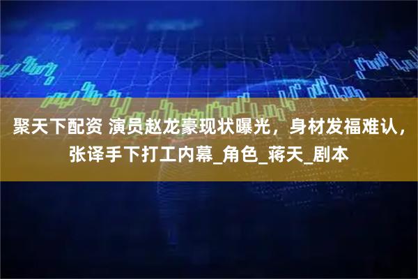 聚天下配资 演员赵龙豪现状曝光,身材发福难认,张译手下打工内幕_角色_蒋天_剧本